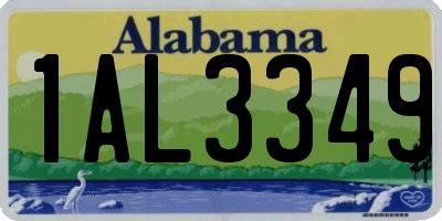 AL license plate 1AL3349