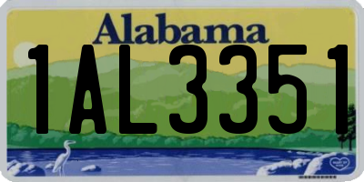 AL license plate 1AL3351