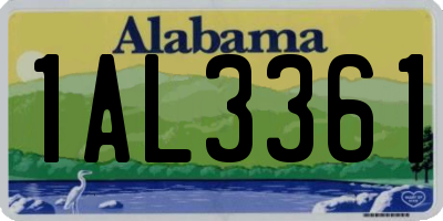 AL license plate 1AL3361