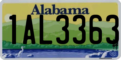 AL license plate 1AL3363