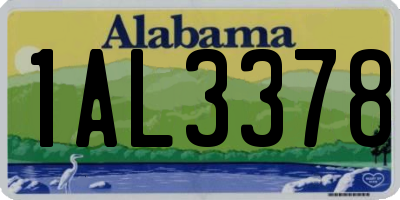 AL license plate 1AL3378
