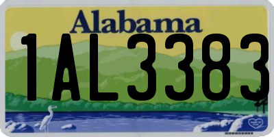 AL license plate 1AL3383