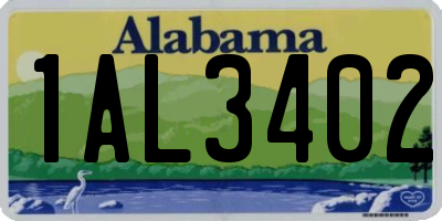 AL license plate 1AL3402