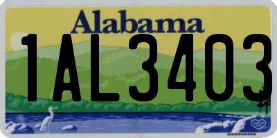 AL license plate 1AL3403