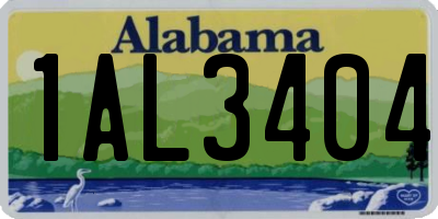 AL license plate 1AL3404