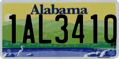 AL license plate 1AL3410