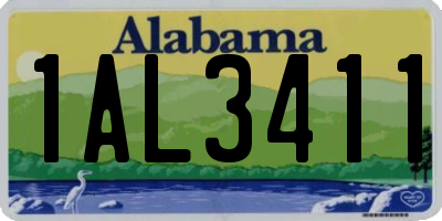 AL license plate 1AL3411