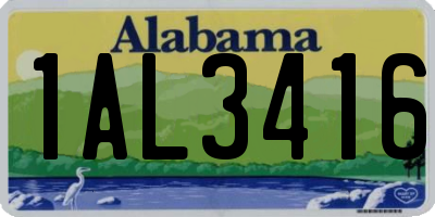 AL license plate 1AL3416