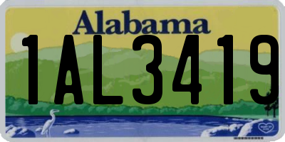 AL license plate 1AL3419
