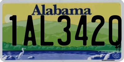 AL license plate 1AL3420