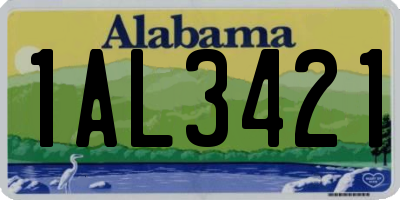 AL license plate 1AL3421