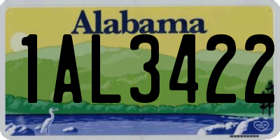 AL license plate 1AL3422
