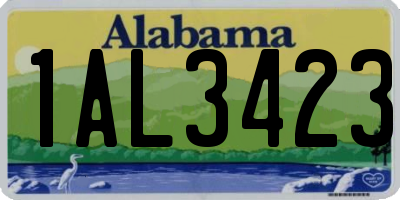 AL license plate 1AL3423