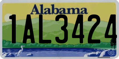 AL license plate 1AL3424