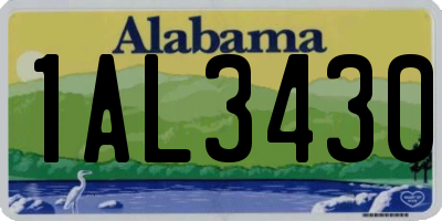 AL license plate 1AL3430