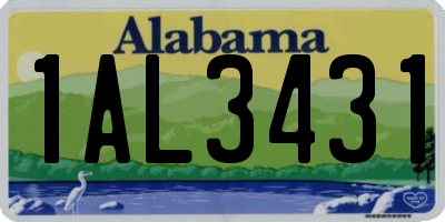 AL license plate 1AL3431
