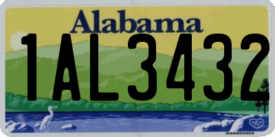 AL license plate 1AL3432