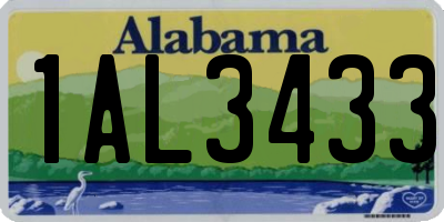 AL license plate 1AL3433