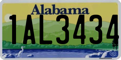 AL license plate 1AL3434