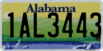 AL license plate 1AL3443