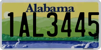 AL license plate 1AL3445