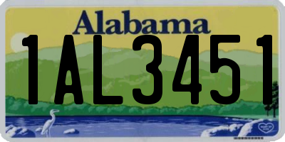AL license plate 1AL3451