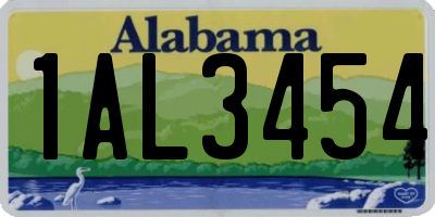 AL license plate 1AL3454