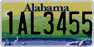 AL license plate 1AL3455