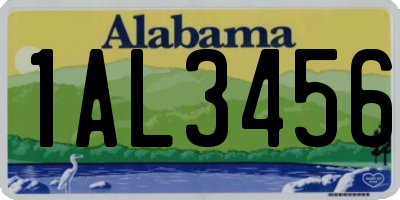 AL license plate 1AL3456