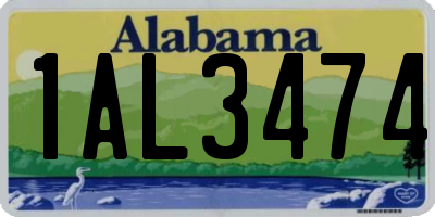 AL license plate 1AL3474