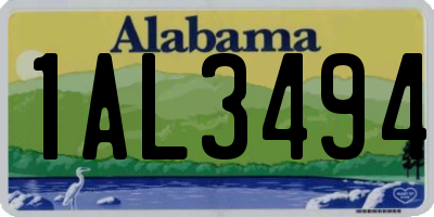 AL license plate 1AL3494