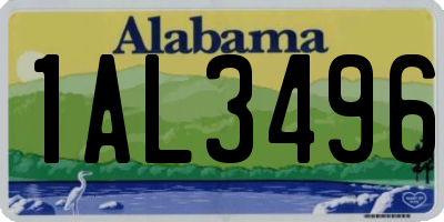 AL license plate 1AL3496