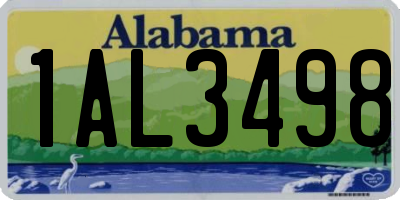 AL license plate 1AL3498