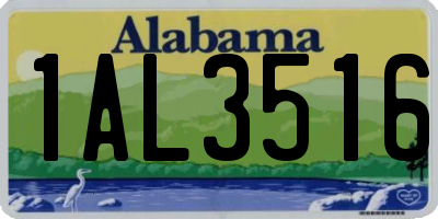 AL license plate 1AL3516
