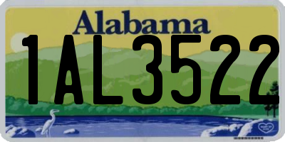 AL license plate 1AL3522
