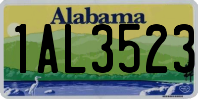 AL license plate 1AL3523