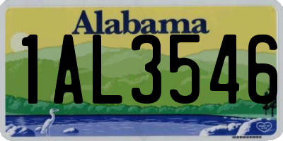 AL license plate 1AL3546