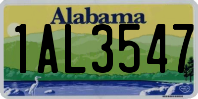 AL license plate 1AL3547