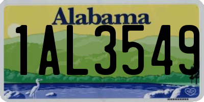AL license plate 1AL3549