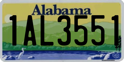 AL license plate 1AL3551