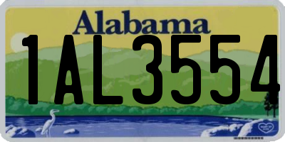 AL license plate 1AL3554