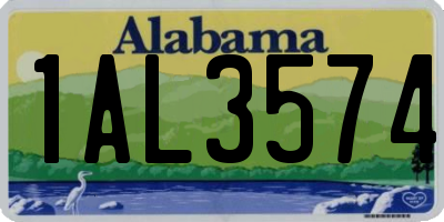 AL license plate 1AL3574