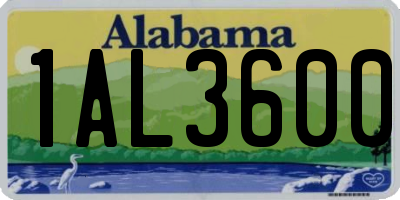 AL license plate 1AL3600