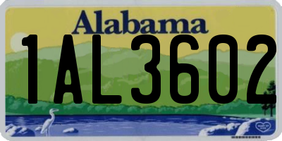 AL license plate 1AL3602