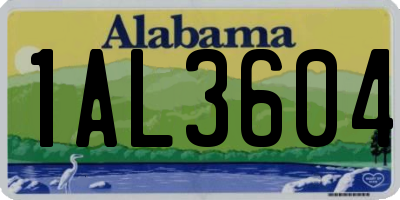 AL license plate 1AL3604