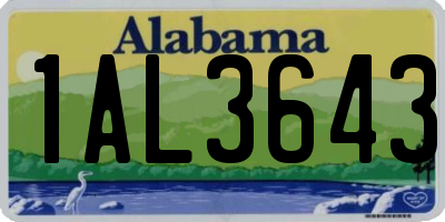 AL license plate 1AL3643