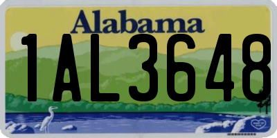 AL license plate 1AL3648