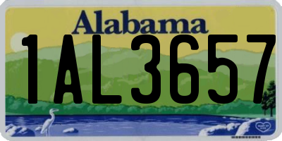 AL license plate 1AL3657