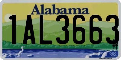AL license plate 1AL3663