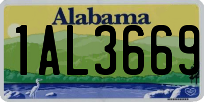 AL license plate 1AL3669